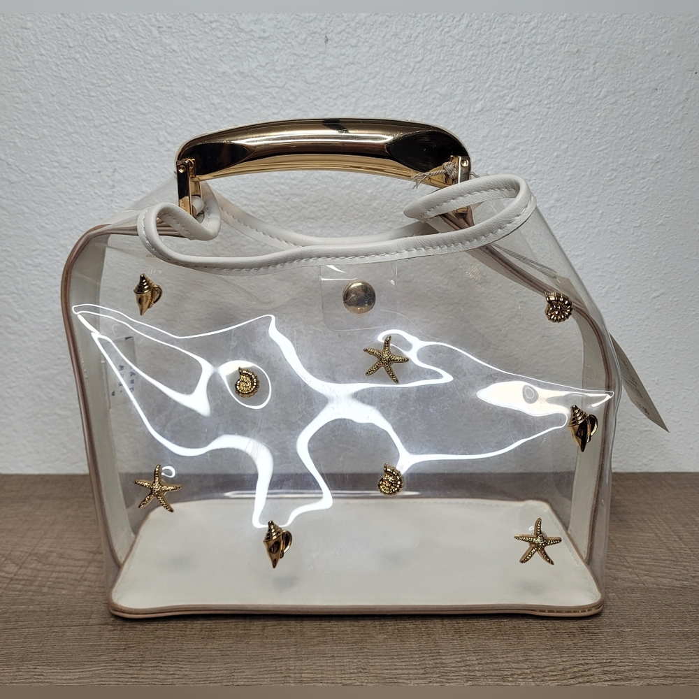 A New Day Transparent Tote with Gold Accents